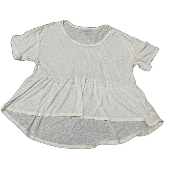 American Eagle Top M White Short Sleeve Babydoll Fairycore Coquette Feminine - Picture 4 of 6